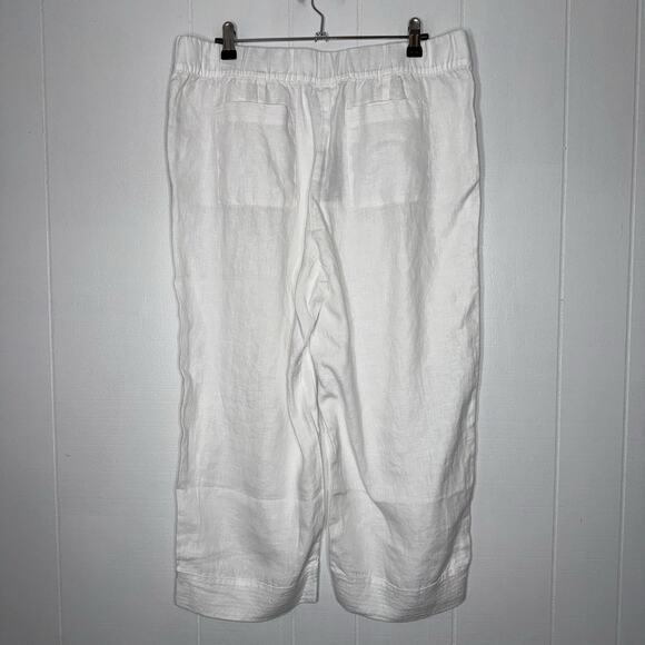 Pure Jill J. Jill Women’s 100% Linen Trapunto Stitched Pants White Size MP NWT - Picture 2 of 7